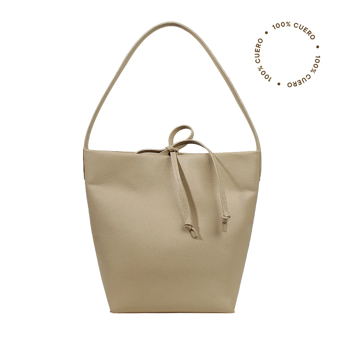 MILANO BAGS - Cartera Tote Cuero Nude