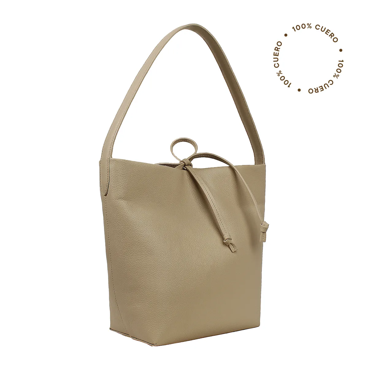 MILANO BAGS - Cartera Tote Cuero Nude