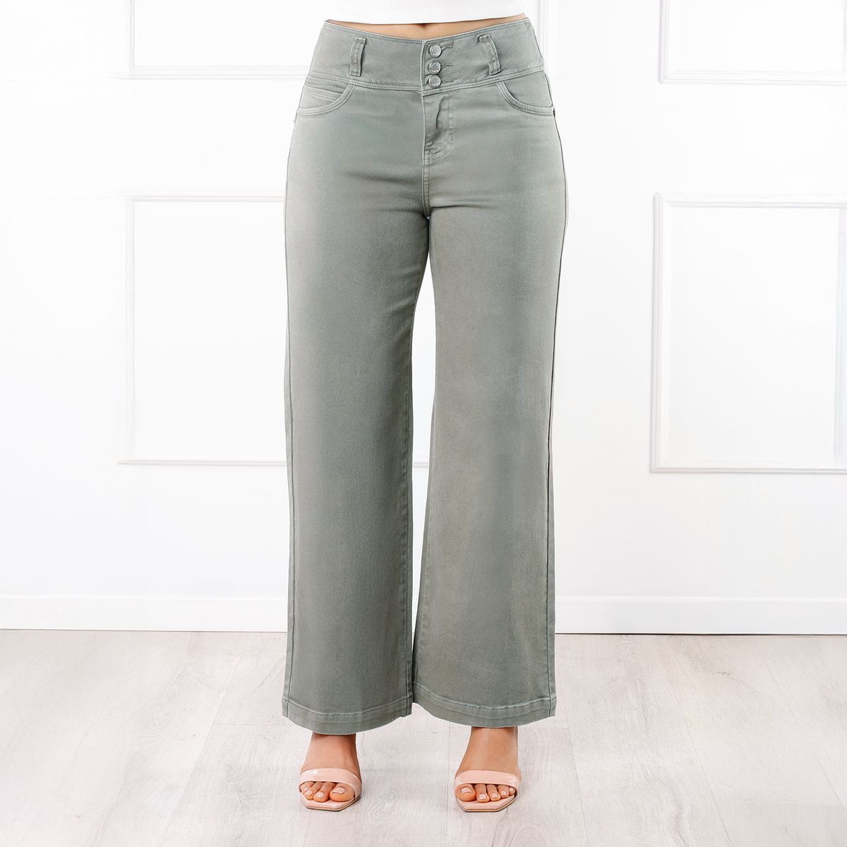 KANSAS - Jean Wide Leg Tiro Medio Mujer Kansas