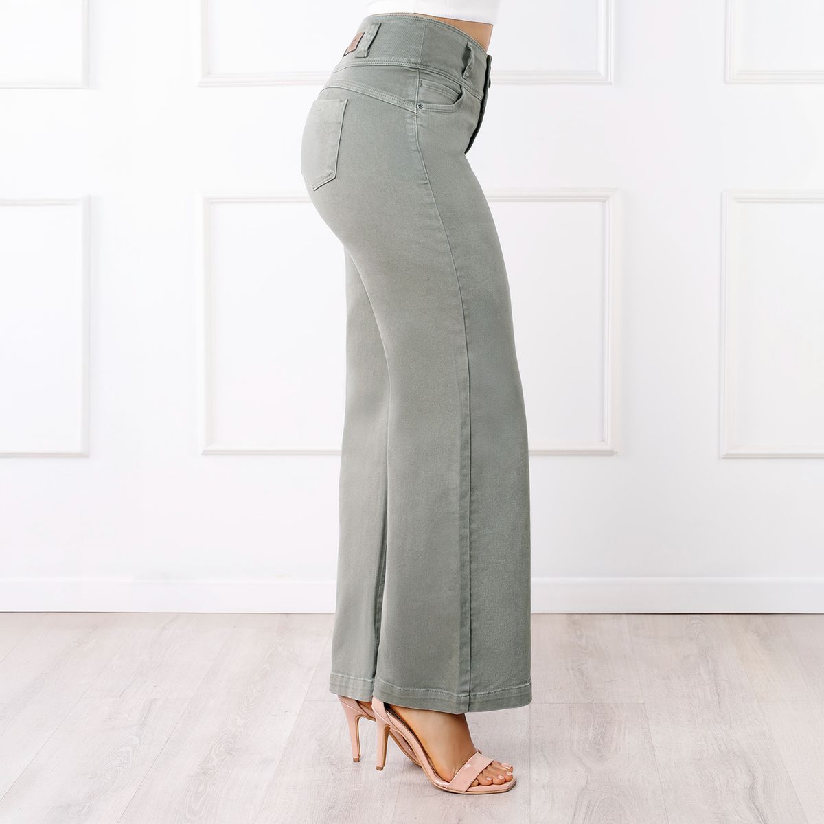 KANSAS - Jean Wide Leg Tiro Medio Mujer Kansas