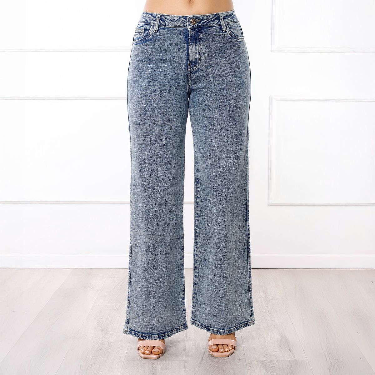 KANSAS - Jean Wide Leg Tiro Medio Mujer Kansas