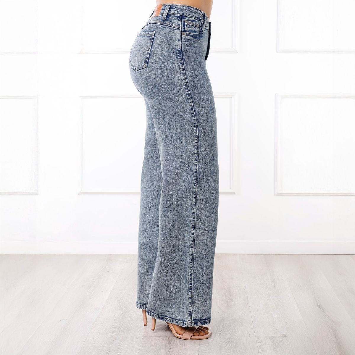 KANSAS - Jean Wide Leg Tiro Medio Mujer Kansas
