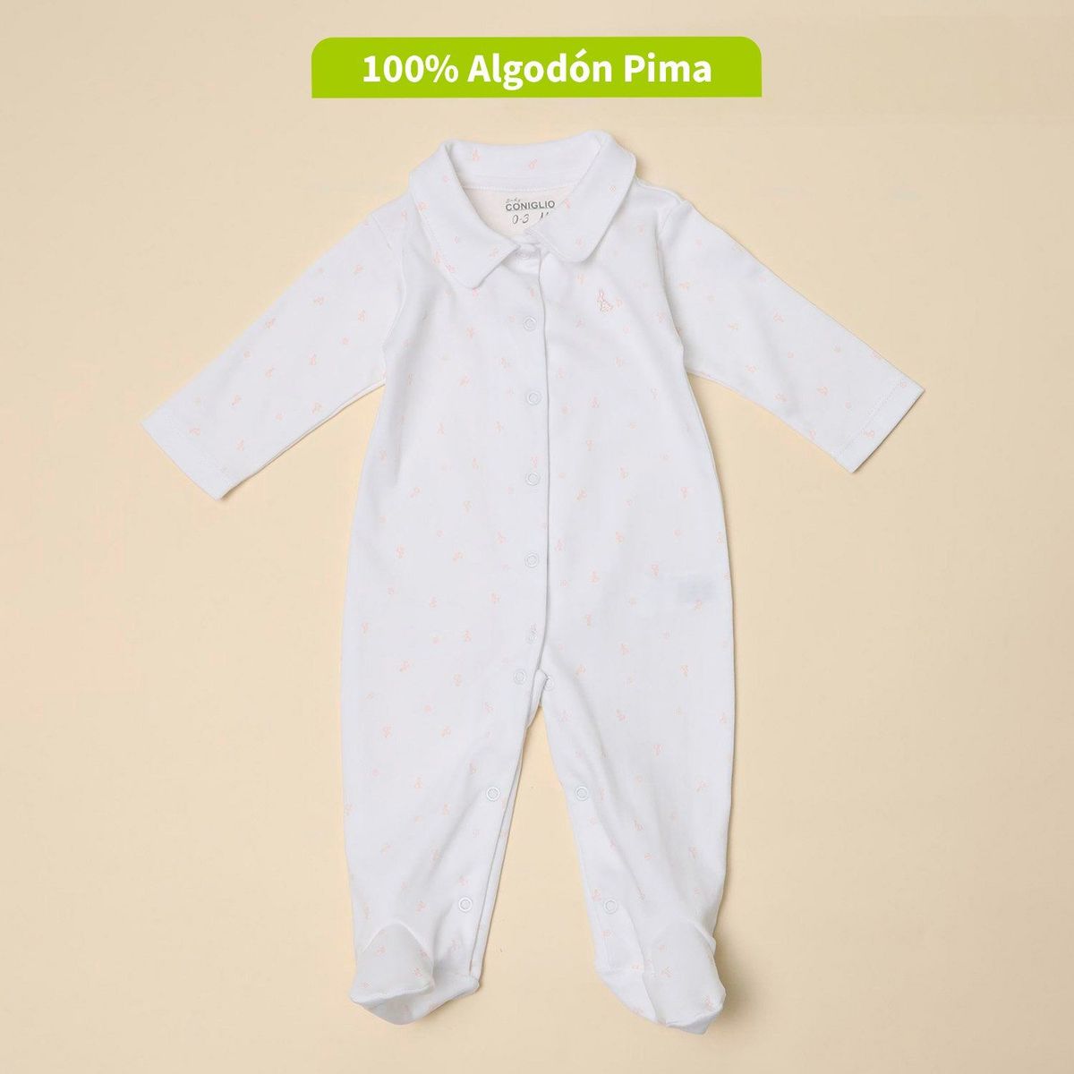 CONIGLIO - Enterizo Bebé Niña Manga Larga Algodón Pima Coniglio