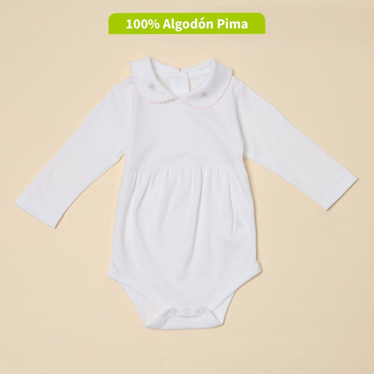 CONIGLIO - Body Bebé Niña Manga Larga Algodón Pima Coniglio