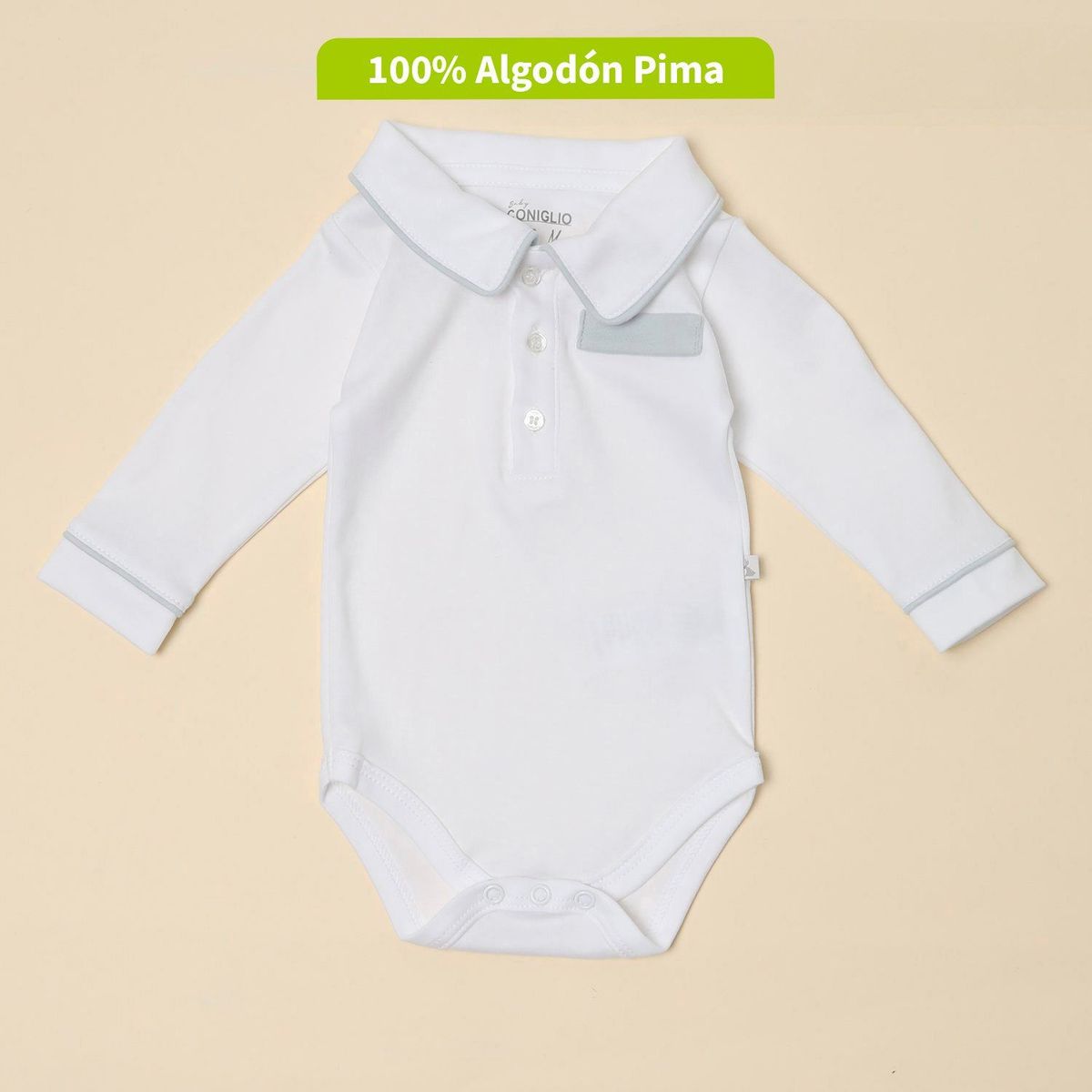 CONIGLIO - Body Bebé Niño Manga Larga Algodón Pima Coniglio