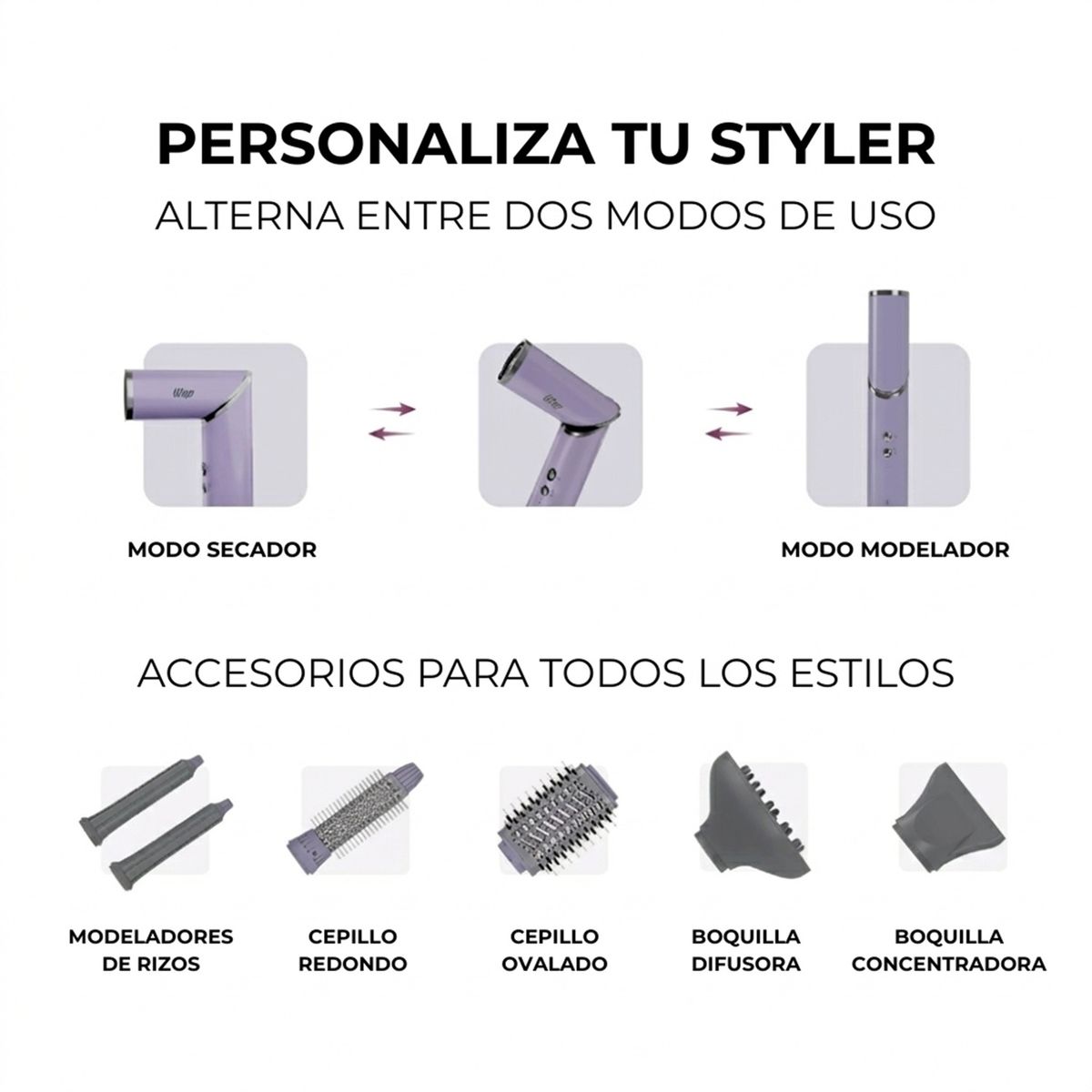 WAP - Cepillo Secador Multistyler 5 en 1 Intense Styler