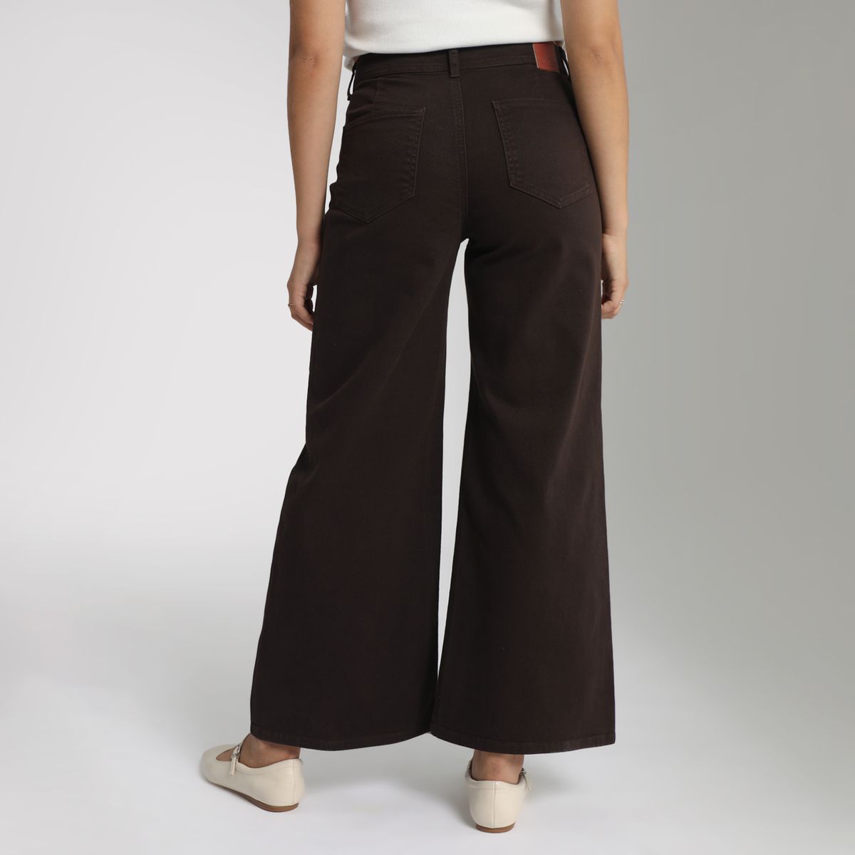 AMERICAN ABBEY - Jean Wide Leg Marrón Mujer American Abbey