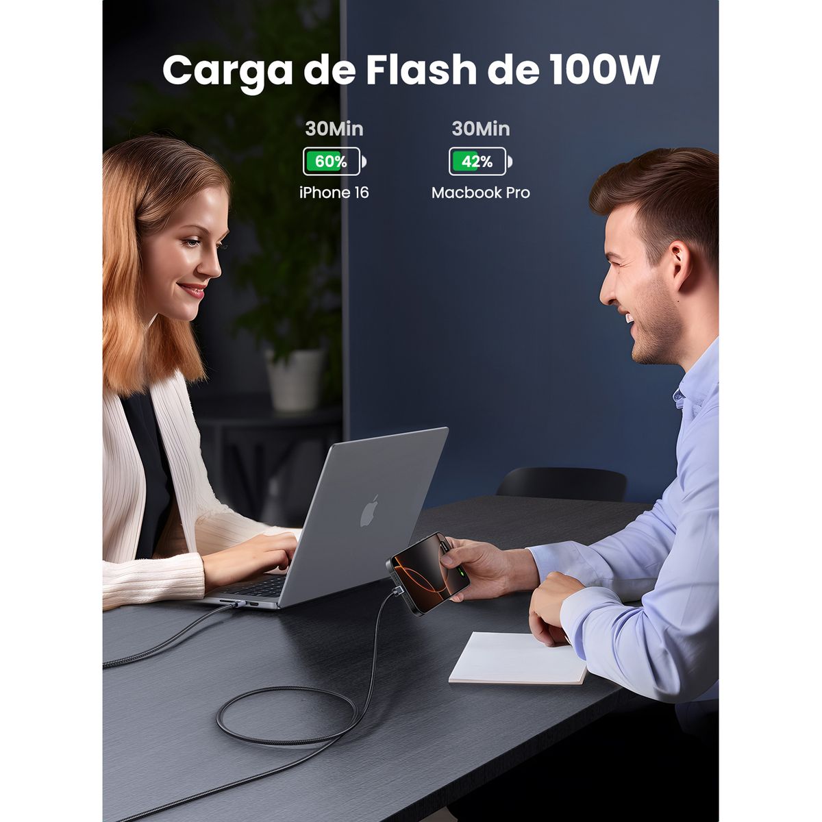UGREEN - Cable Ugreen C-C 2M Gray