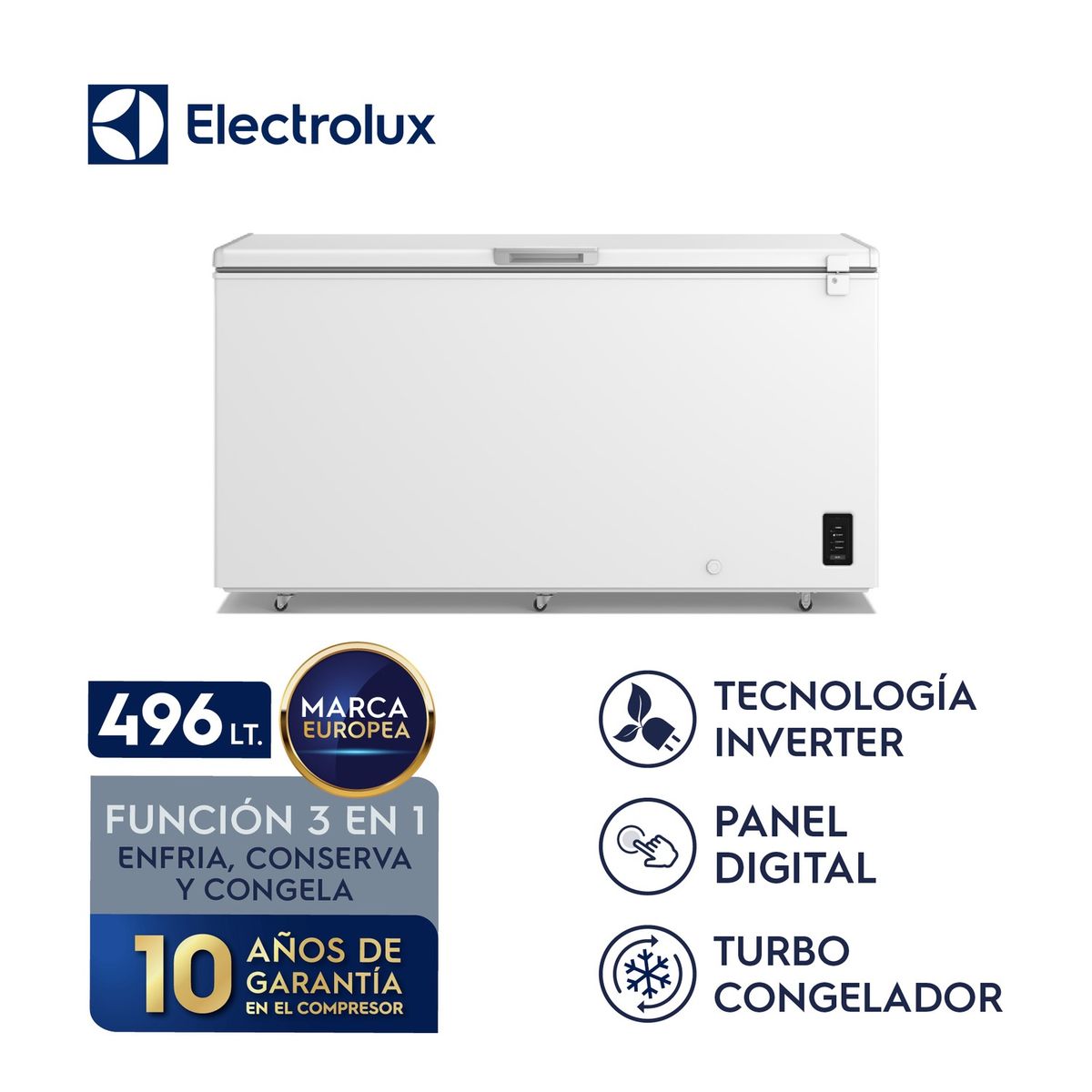 Electrolux - Congelador Horizontal Blanco Electrolux 95L Inverter con Función Turbo EFH10S5P5AW