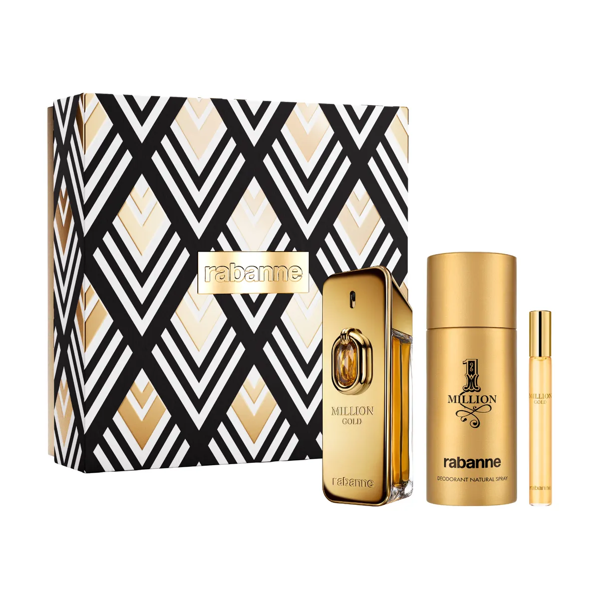 PACO RABANNE - Estuche Million Gold Elixir Parfum Intense 100 ml + Desodorante 150 ml + edt 10 ml