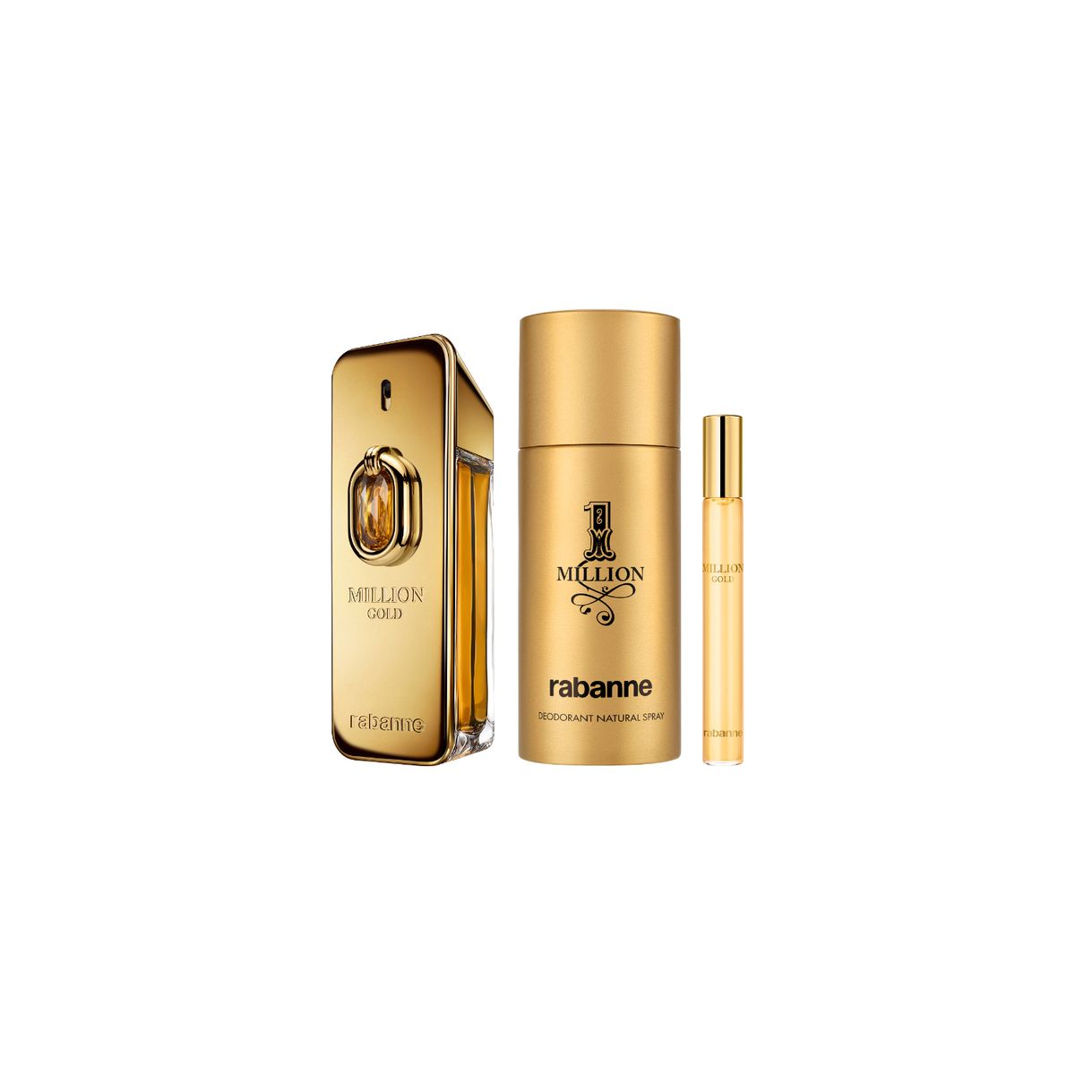 PACO RABANNE - Estuche Million Gold Elixir Parfum Intense 100 ml + Desodorante 150 ml + edt 10 ml
