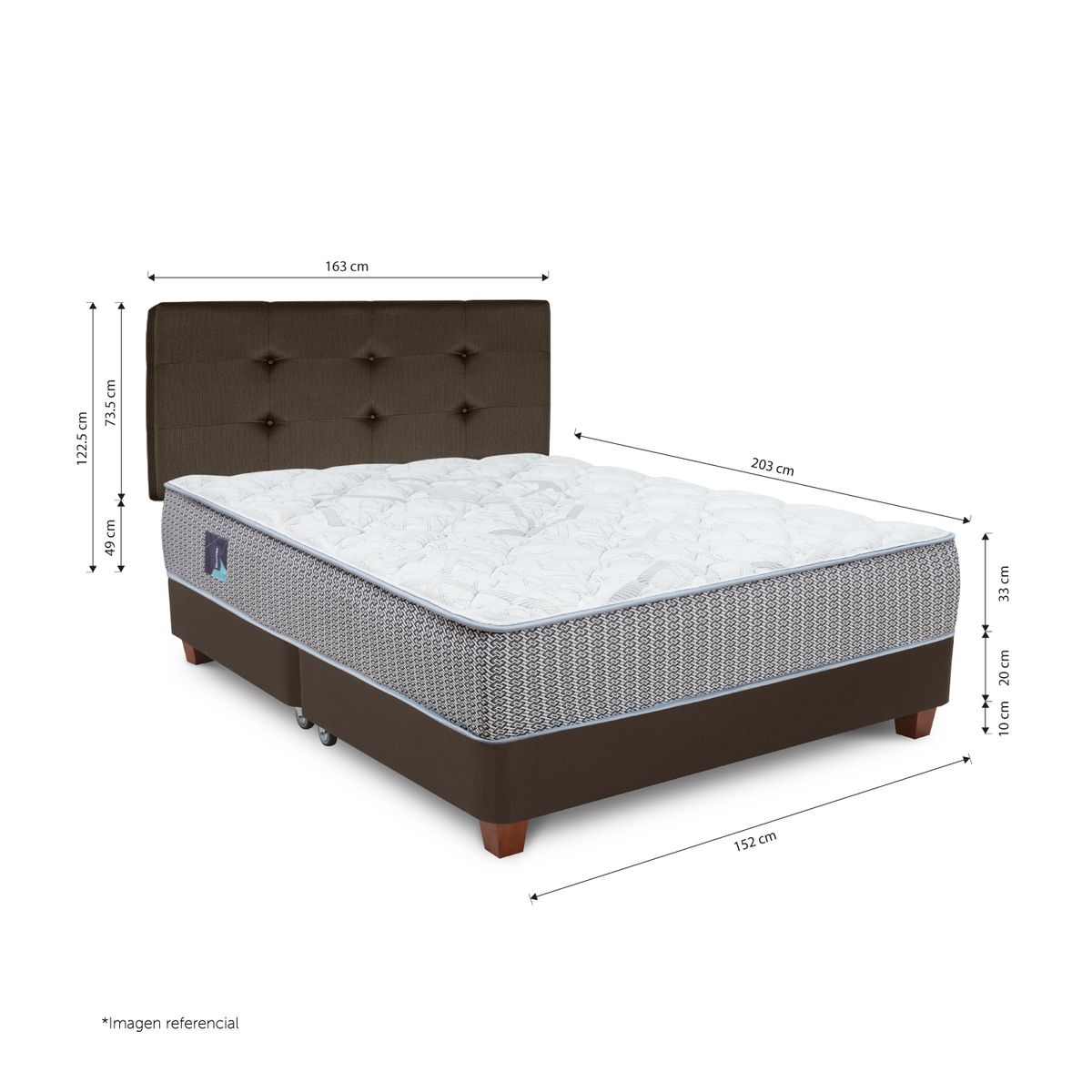 DRIMER - Dormitorio Americano Pocket Novo Queen Alfa Marrón