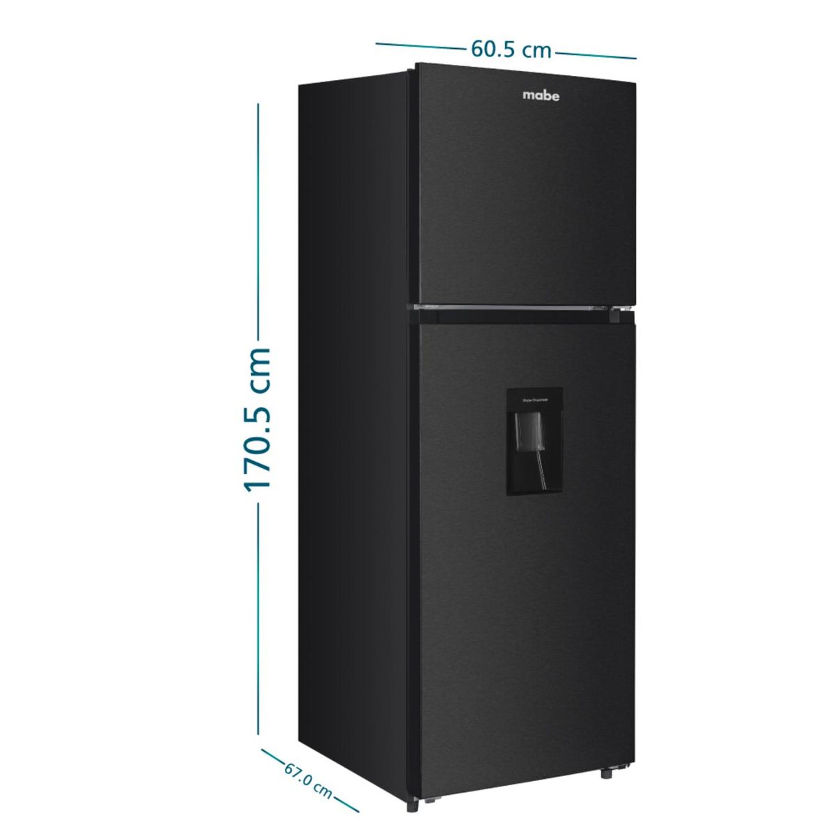 Mabe - Refrigerador Black Steel 340L
