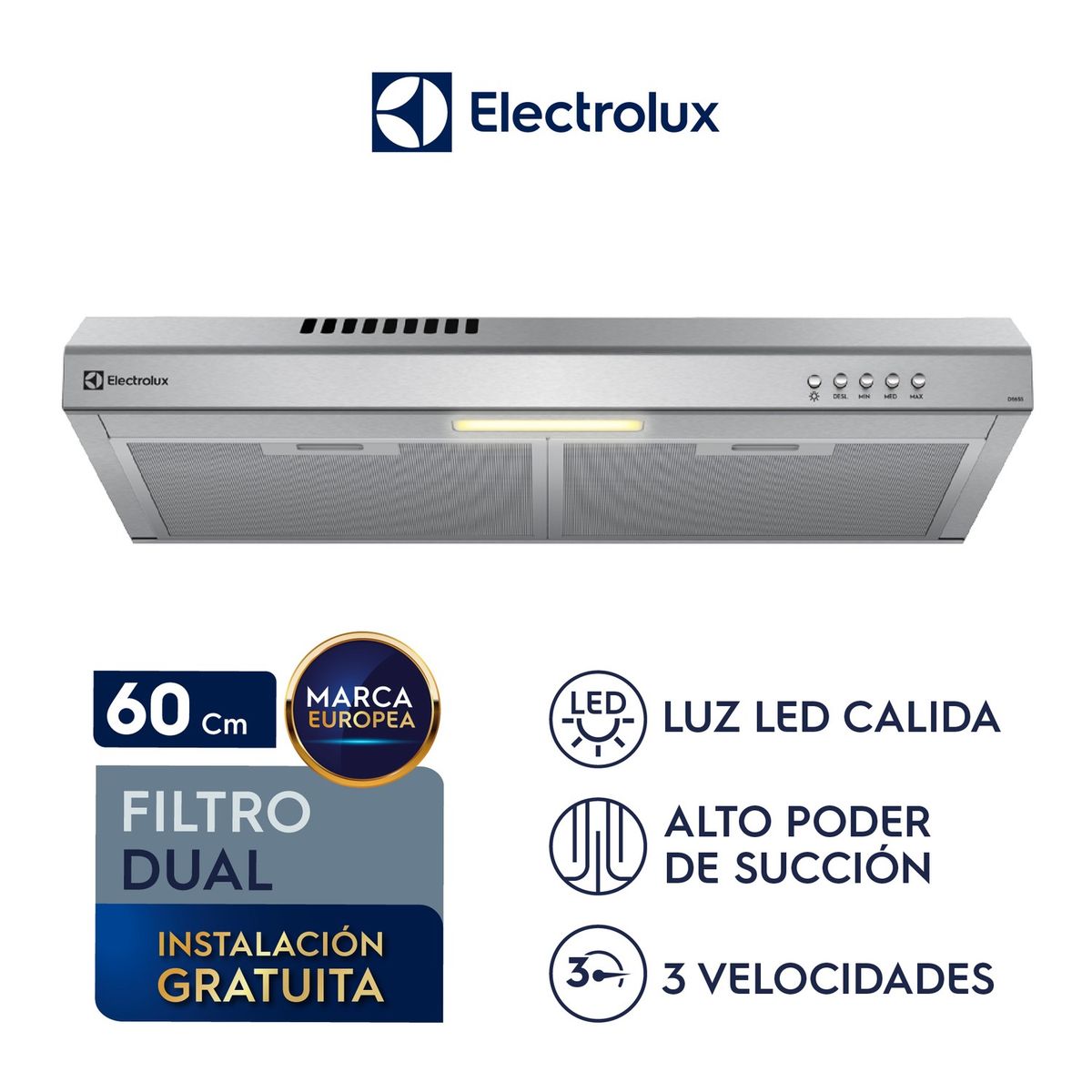Electrolux - Campana Empotrable 60cm Silver