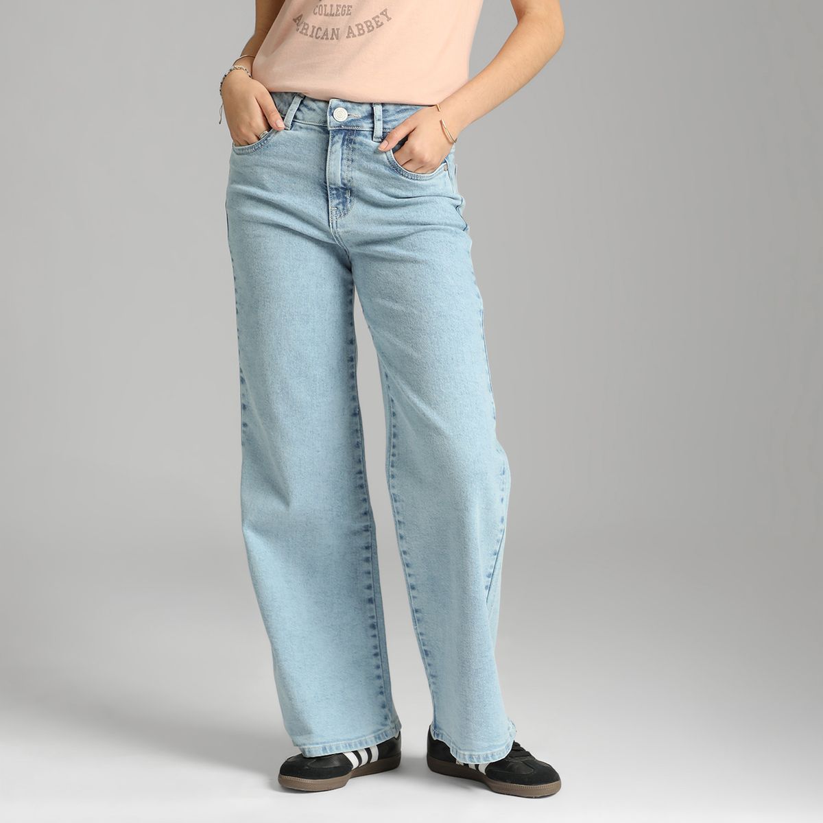AMERICAN ABBEY - Jean Wide Leg Tiro Medio Mujer American Abbey