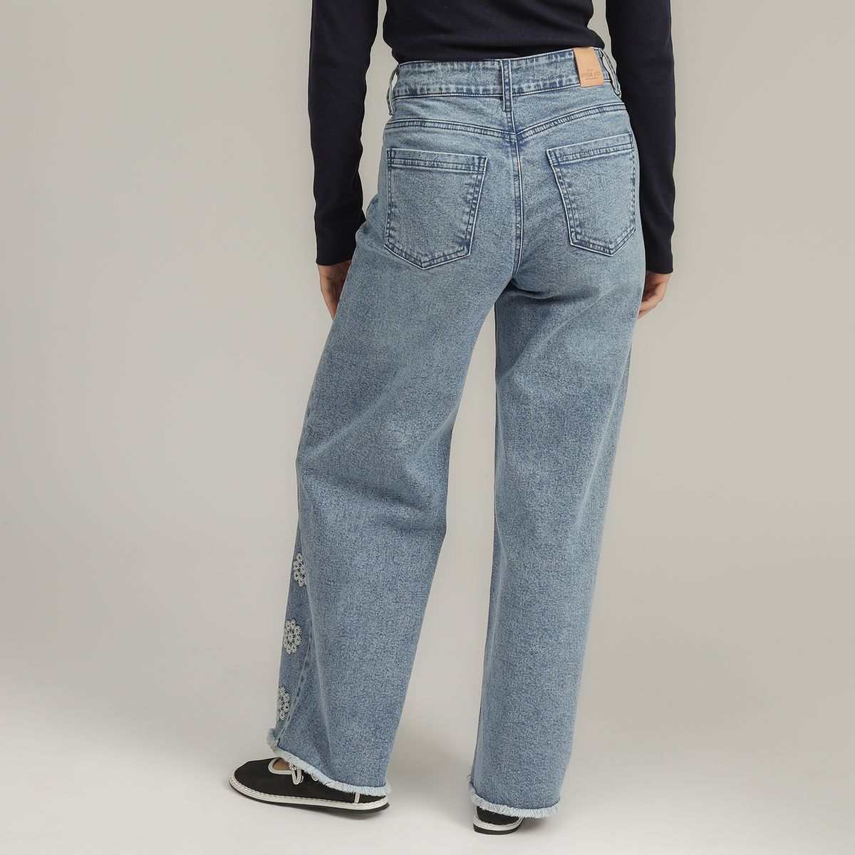 AMERICAN ABBEY - Jean Wide Leg Tiro Alto Mujer American Abbey
