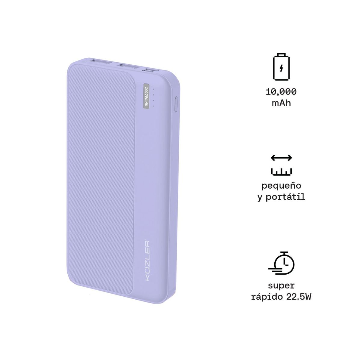 KUZLER - Parlante Bluetooth Kuzler 8 horas + Powerbank 10kMah 22.5W