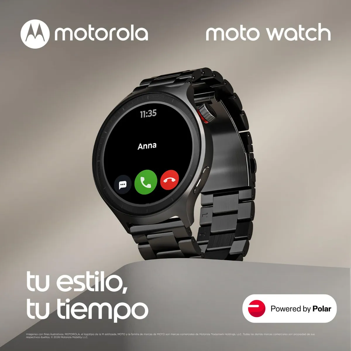 MOTOROLA - Moto watch negro Metalico