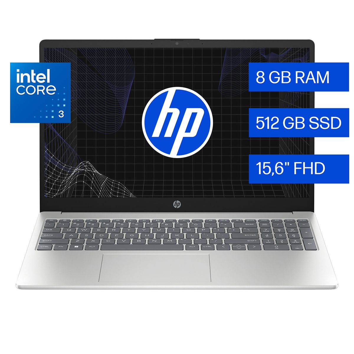 HP - Laptop HP 15-fd0331la Intel Core 3 8 GB ram 512 GB SSD 15.6" FHD Windows 11 Home