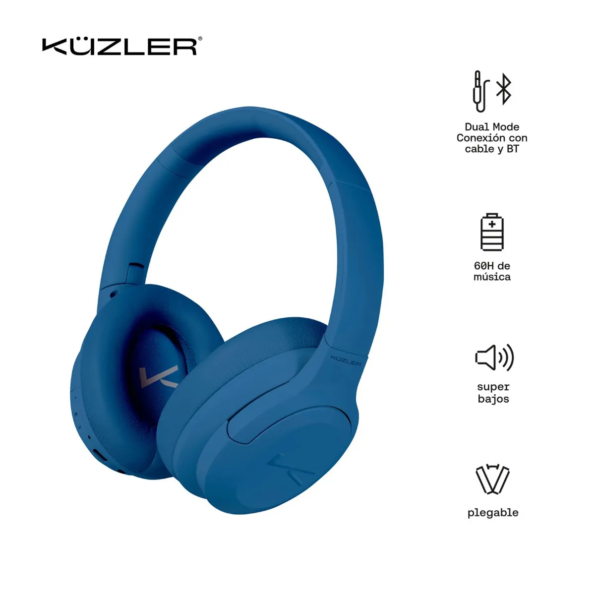 KUZLER - Audífonos Bluetooth Kuzler SOULBEAT-A1 ANC Azul