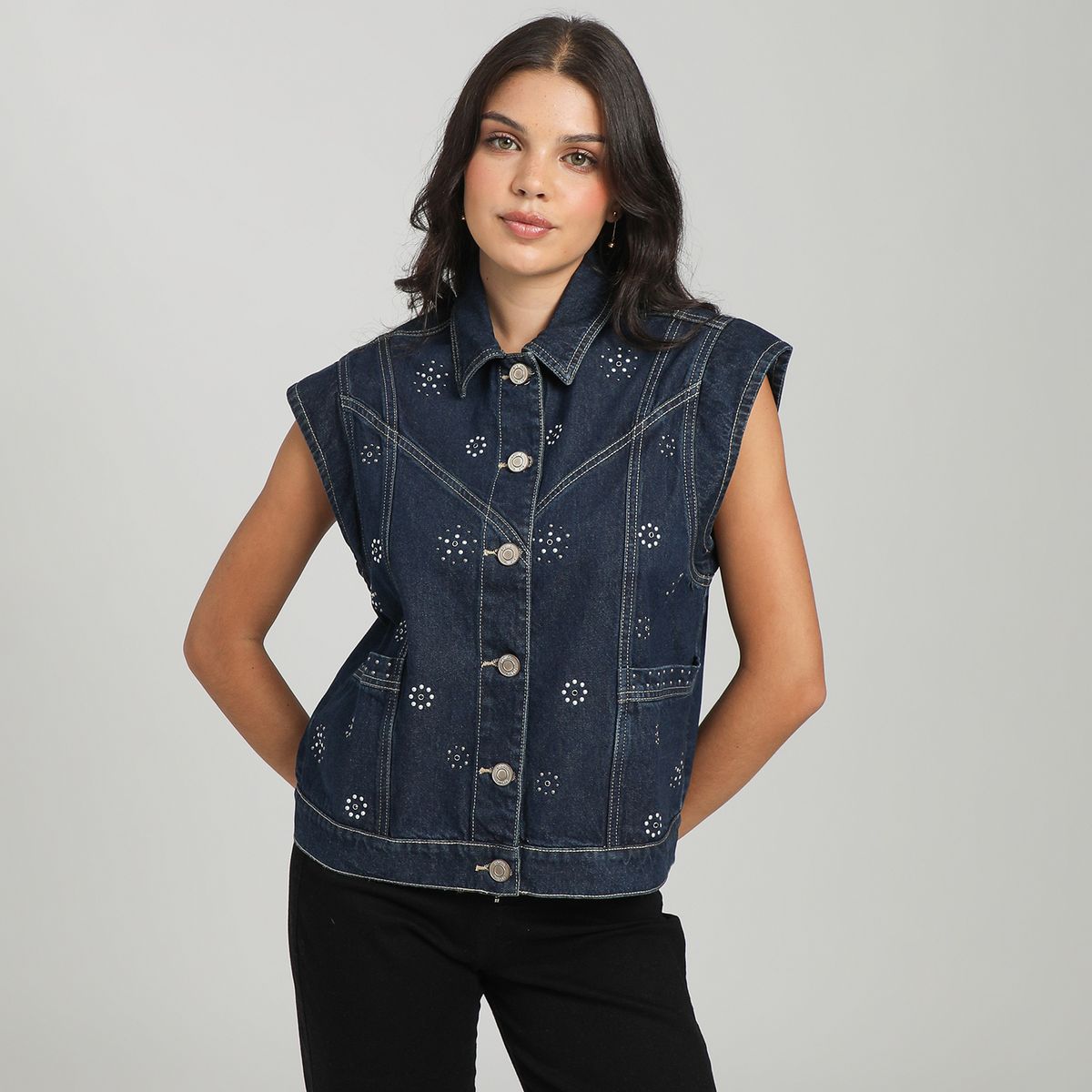 SYBILLA - Chaleco Denim Mujer Sybilla