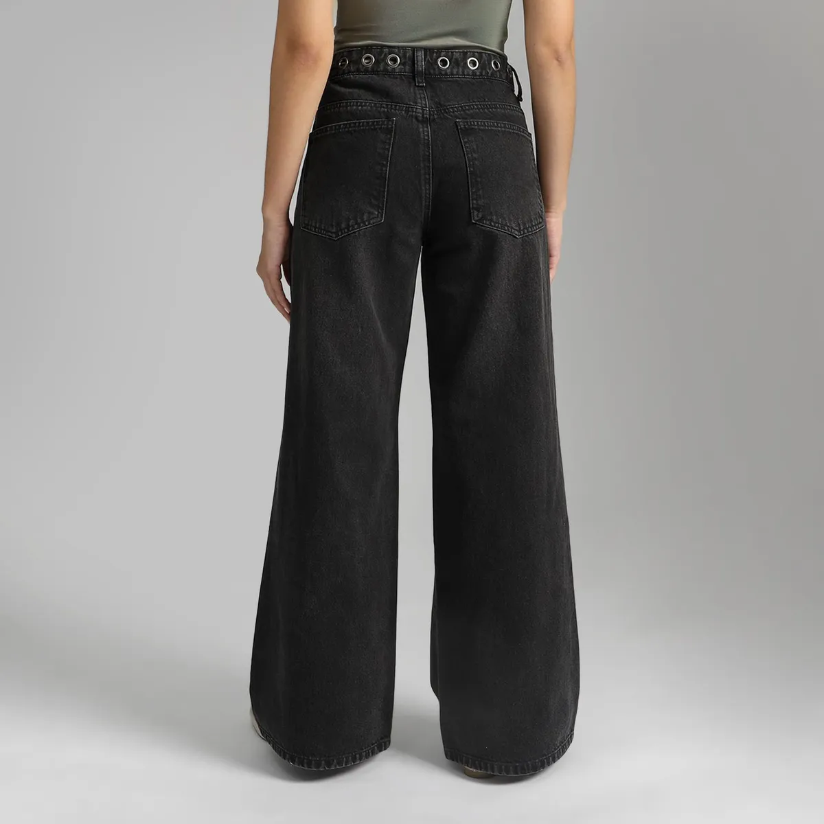 SYBILLA - Jean Wide Leg Tiro Medio Mujer Sybilla