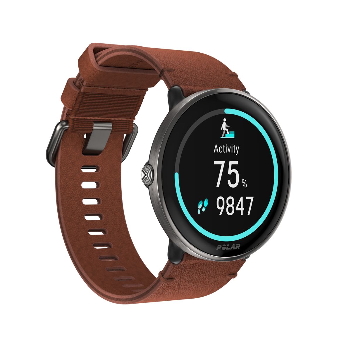 POLAR - Smartwatch Polar Ignite 3 Titanium Cuero Marron S-L