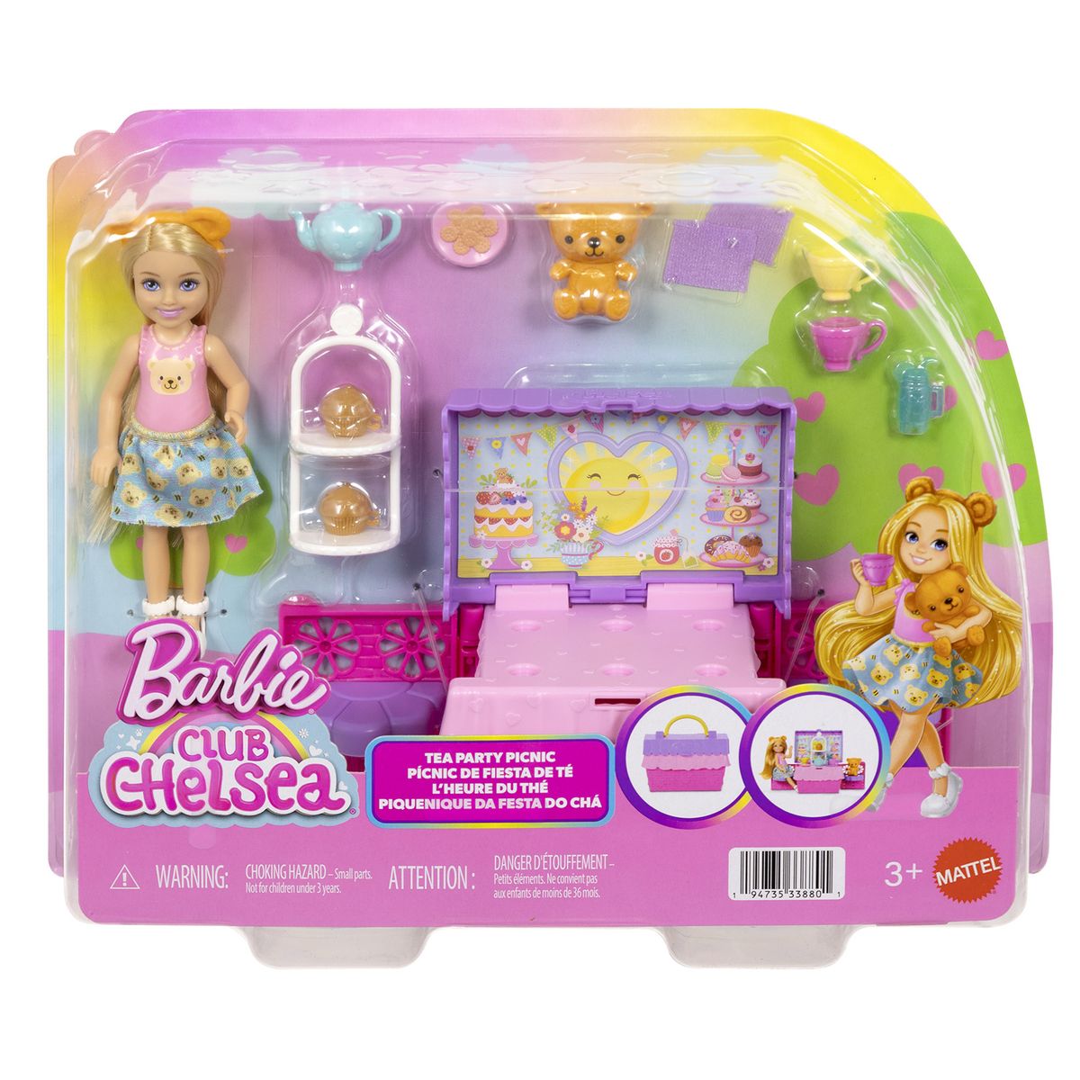 BARBIE - Chelsea Set Juego Fiesta Té Muñeca y Accesorios 3+ Barbie