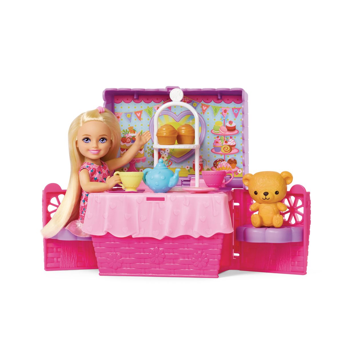 BARBIE - Chelsea Set Juego Fiesta Té Muñeca y Accesorios 3+ Barbie