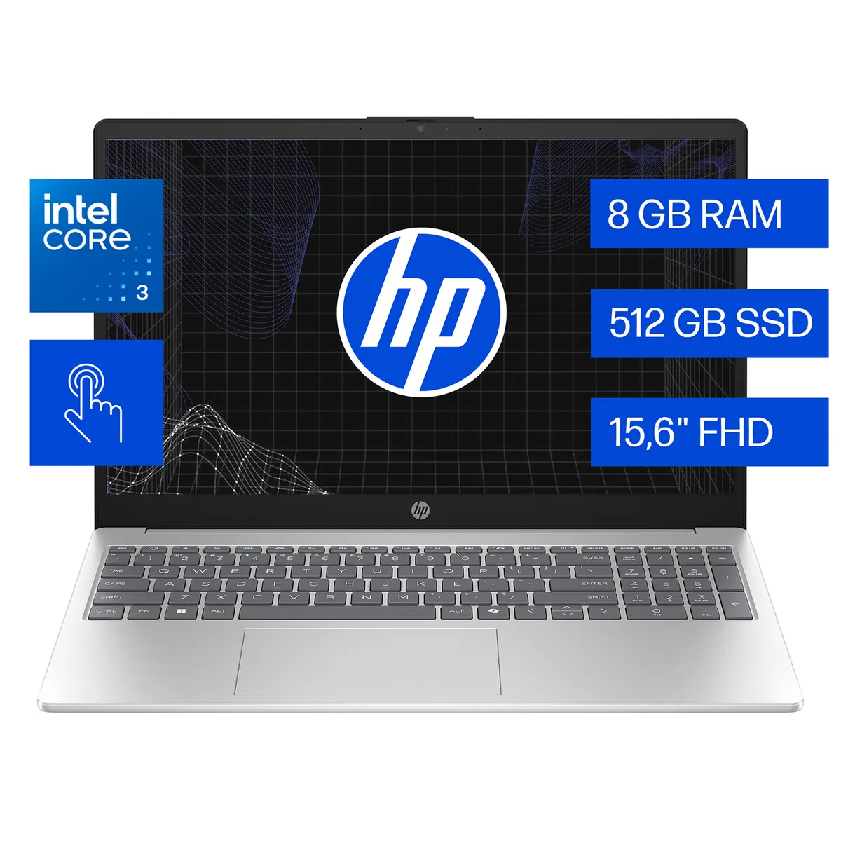HP - Laptop HP 15-fd0333la Intel Core 3 8 GB RAM 512 GB SSD 15.6" Táctil FHD