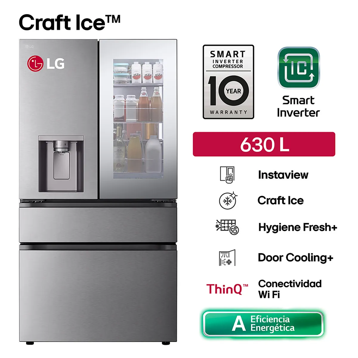 LG - Refrigeradora GM81SXD 630L Neg