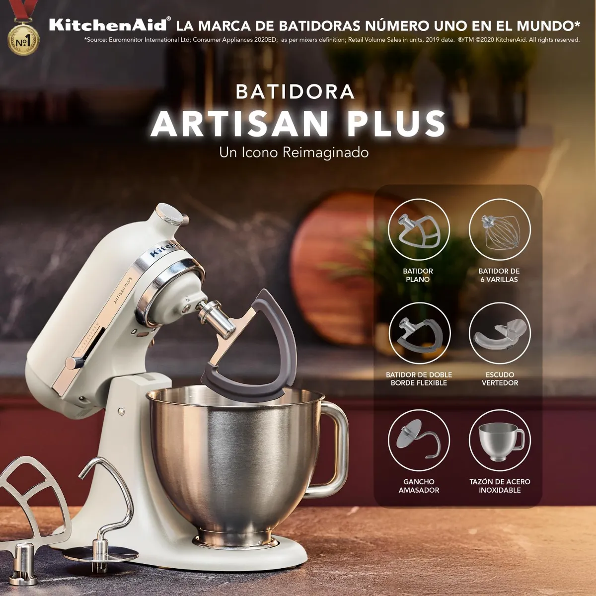 KITCHENAID - Batidora Artisan Plus con Luz