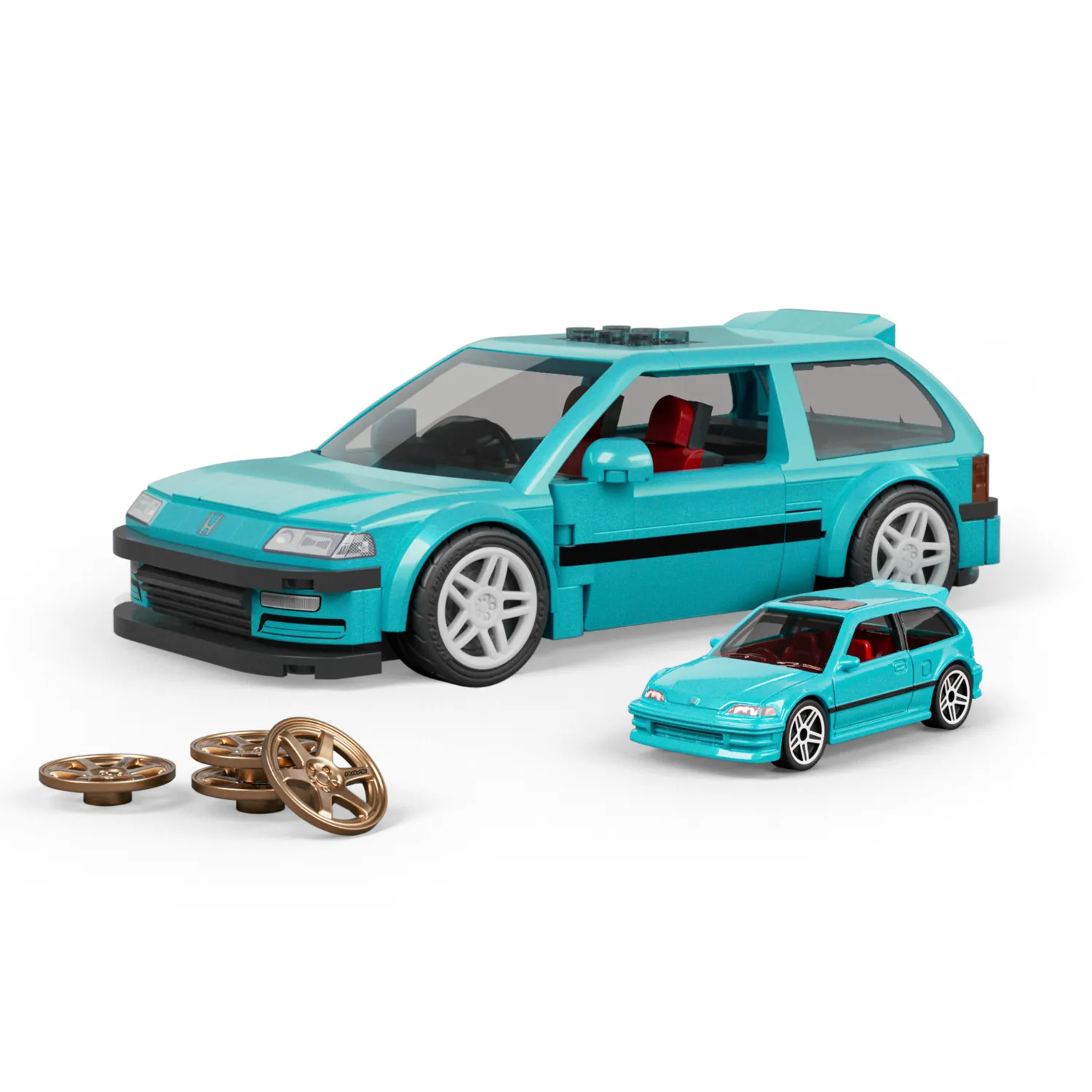 Auto De Construcción Hot Wheels Speed Honda Ef 1990 Mattel Brick