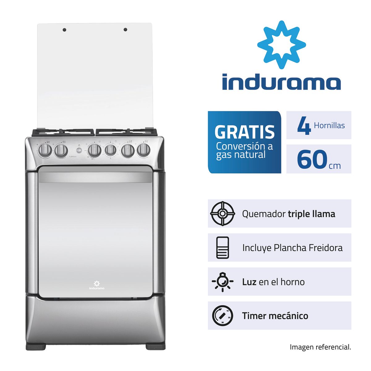 INDURAMA - COCINA FLORENCIA ZAFIRO 4 HORN