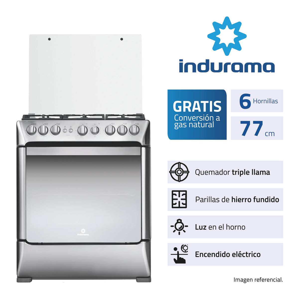 INDURAMA - COCINA GALICIA ZAFIRO 6 HORNIL