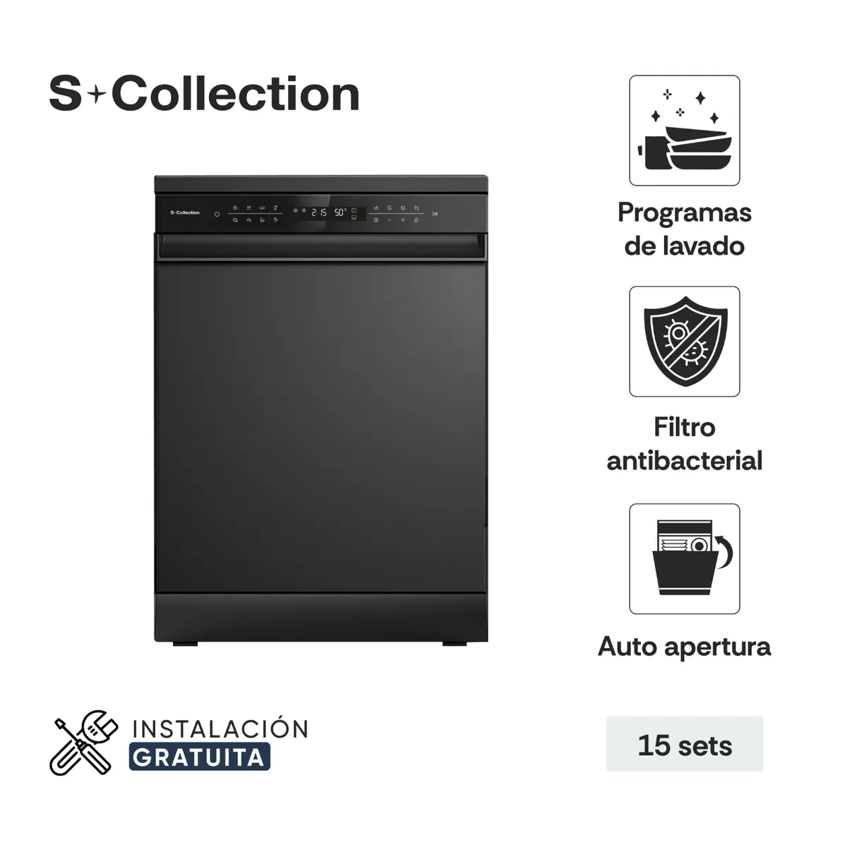 Sole - Lavavajilla STILUX BLACK 15SET