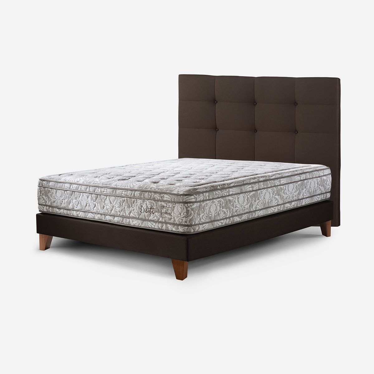 ROSEN - Dormitorio Europeo Diletto Issey Mocca 2 Plz + 2 Almohadas Memory
