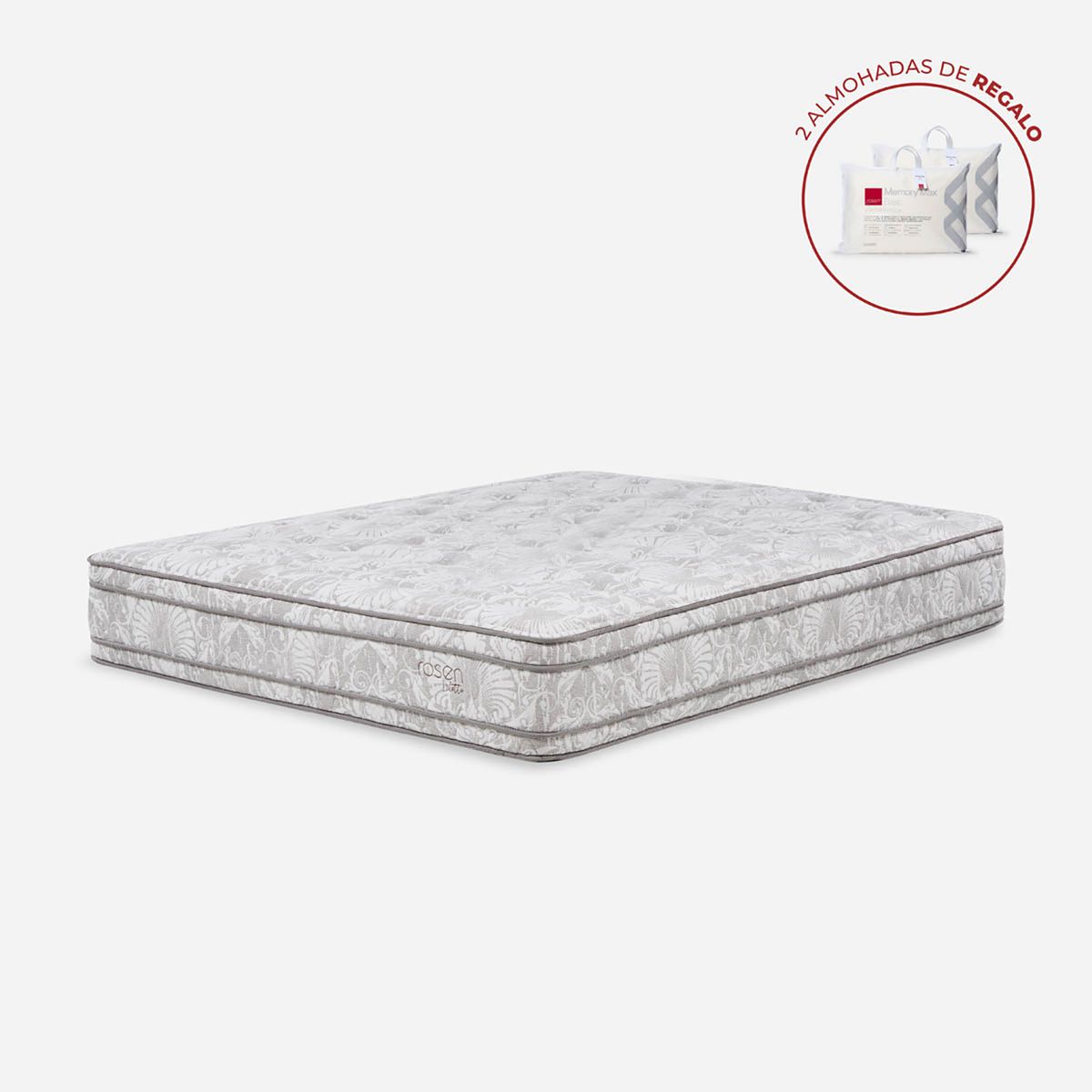ROSEN - Colchón Diletto 2 Plz +  2 Almohada Memory Max