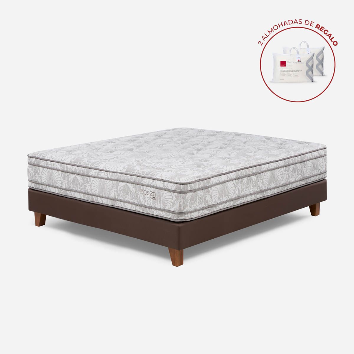 ROSEN - Cama Europea Diletto 2 Plz  + 2 Almohadas Memory