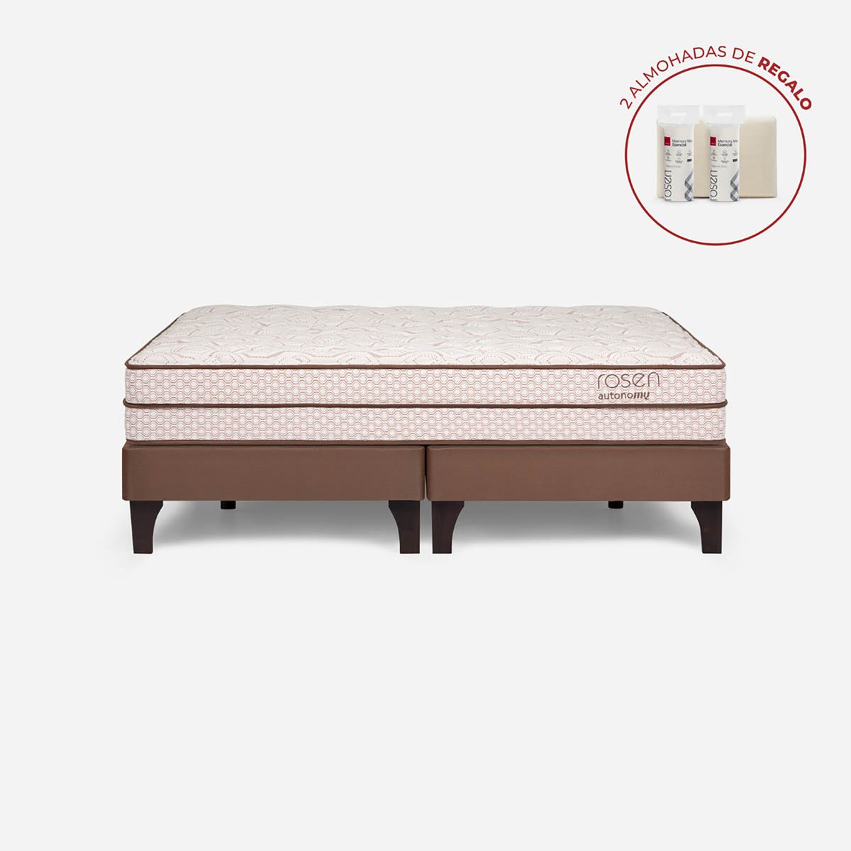 ROSEN - Cama Europea Autonomy Land Queen + 2 Almohadas Esencial