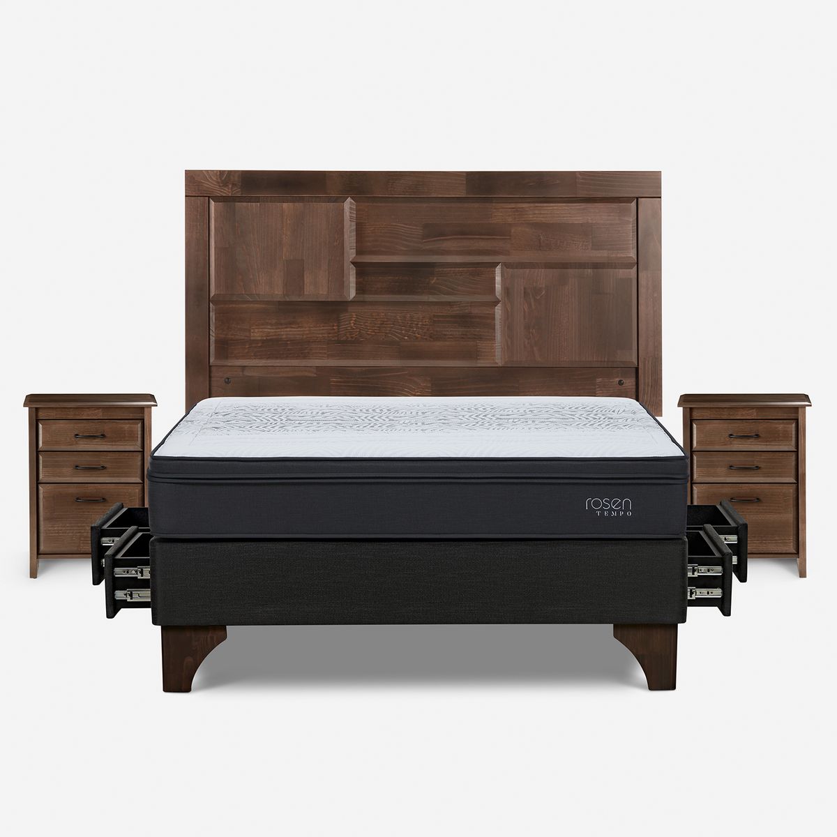 ROSEN - Dormitorio Con Cajones Tempo Dolce 2 Plz + 2 Veladores Dolce