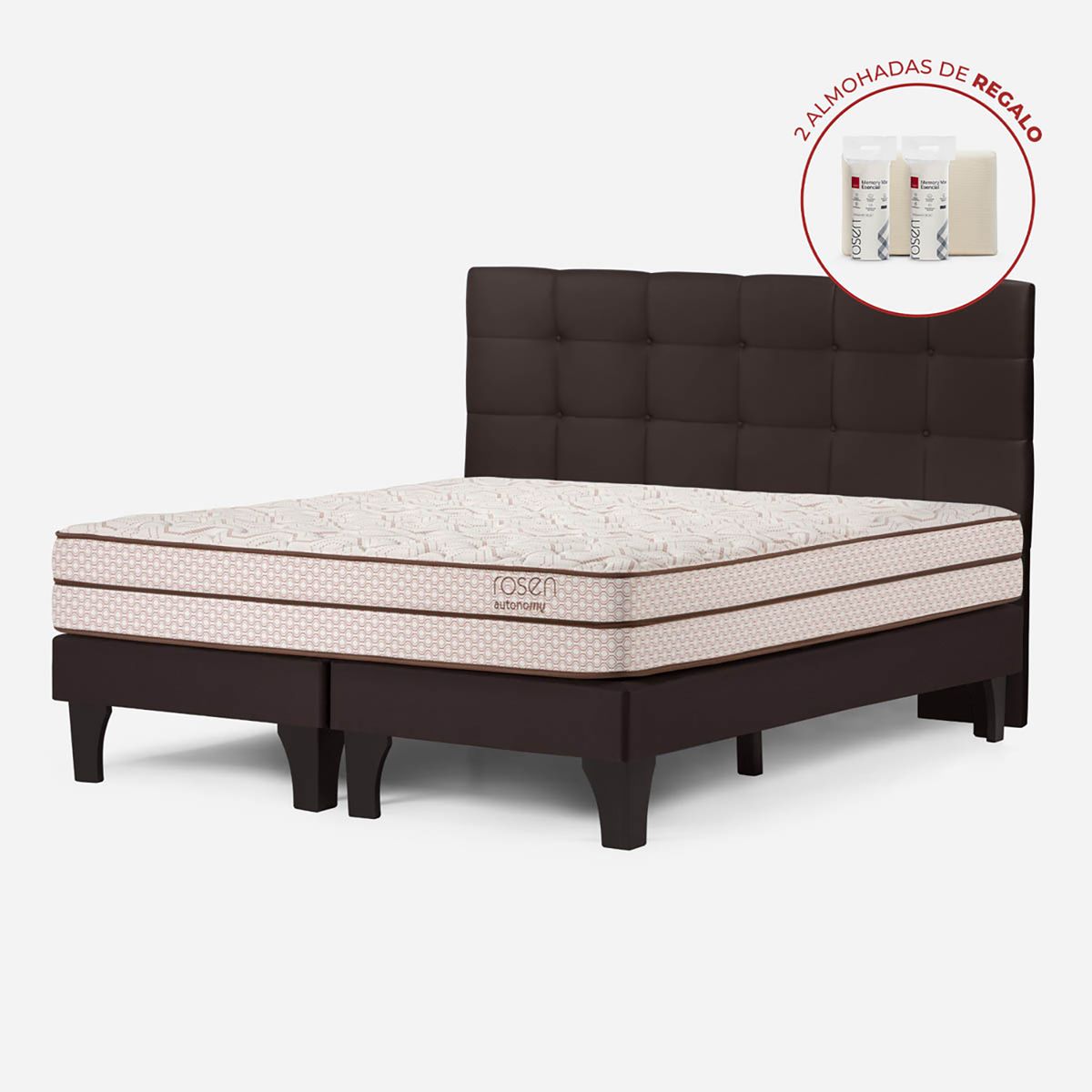 ROSEN - Dormitorio Europeo Autonomy Land Issey Mocca King + 2 Almohadas Esencial