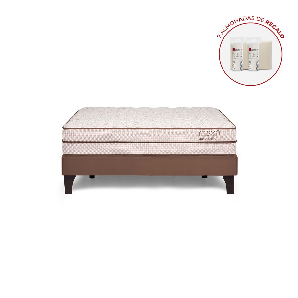 ROSEN - Cama Europea Autonomy Land 2 Plz + 2 Almohadas Memory