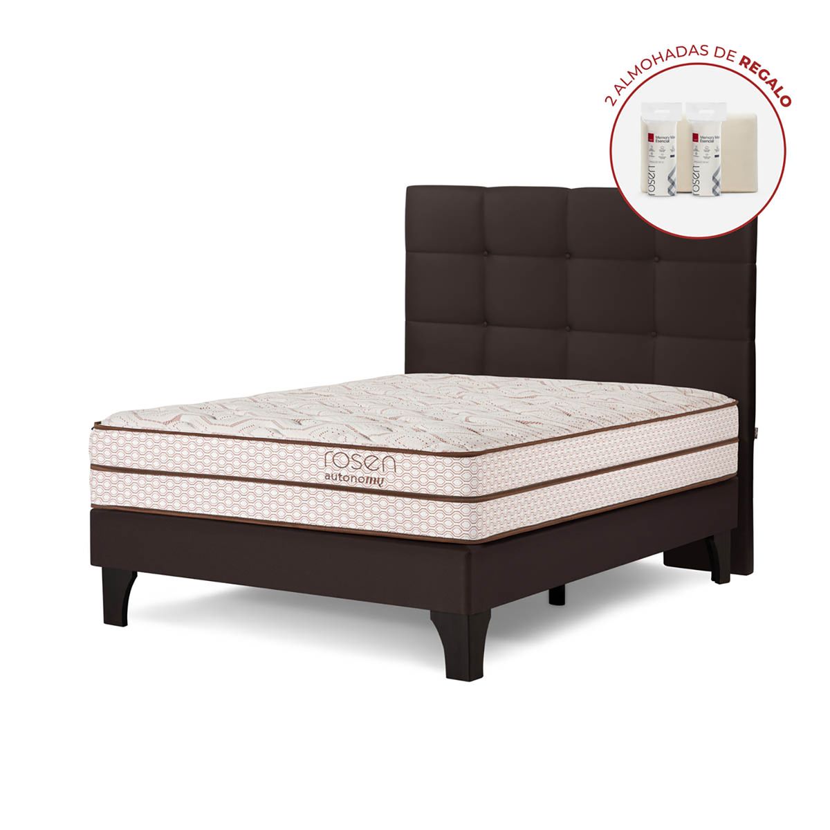 ROSEN - Dormitorio Europeo Autonomy Land Issey Mocca 2 Plz + 2 Almohadas Esencial