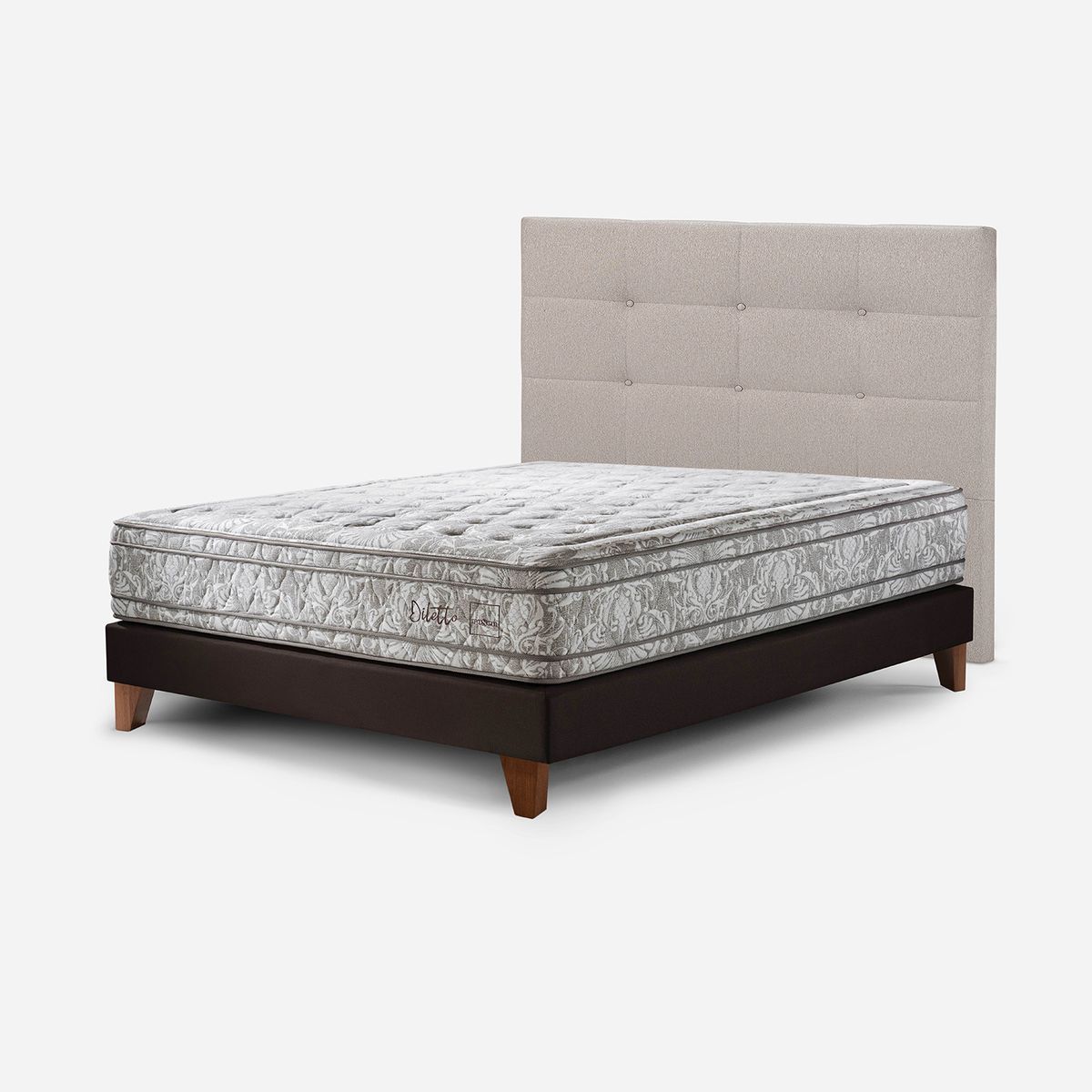 ROSEN - Dormitorio Europeo Diletto Issey Niebla 2 Plz + 2 Almohadas Memory