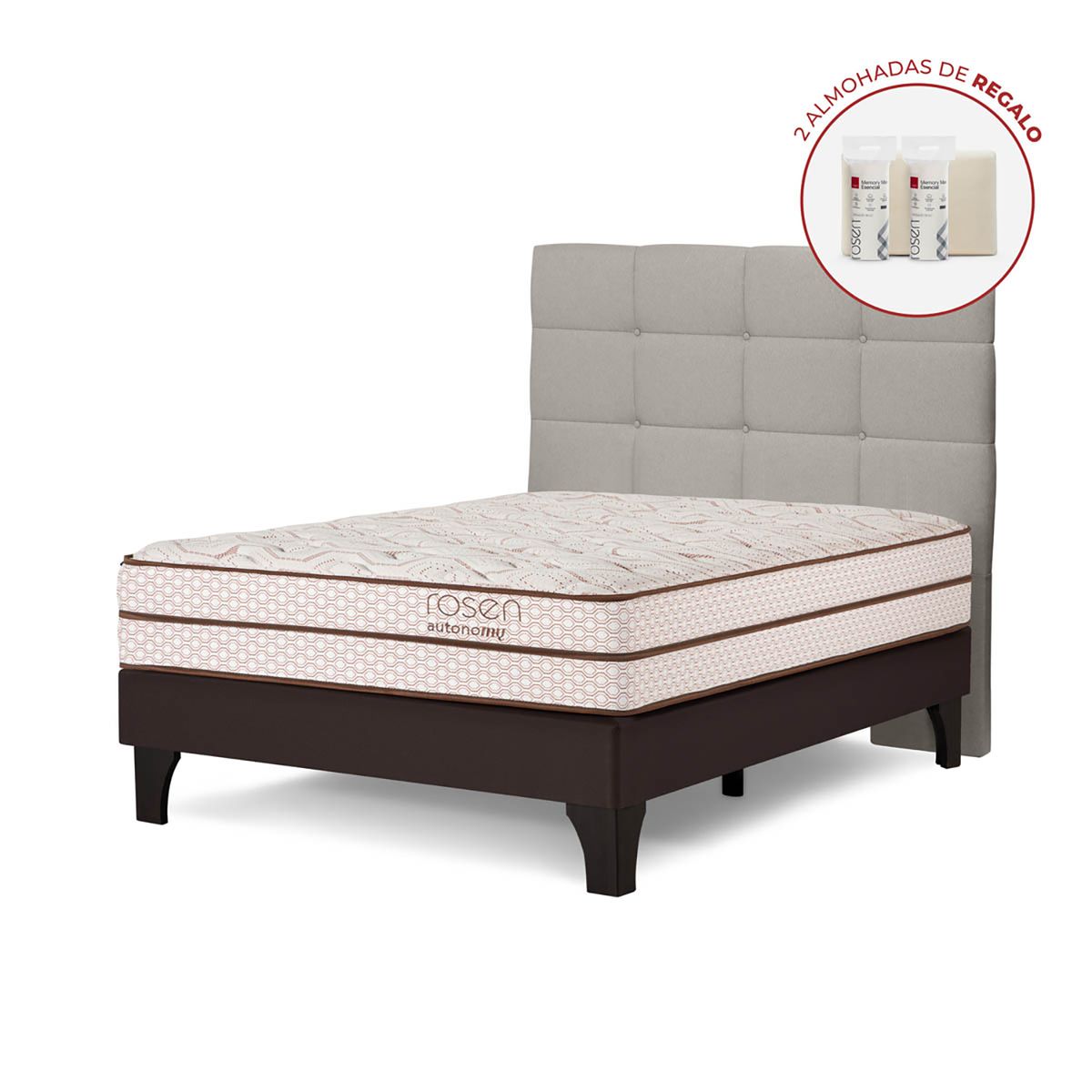 ROSEN - Dormitorio Europeo Autonomy Land Issey Niebla 2 Plz + 2 Almohadas Esencial