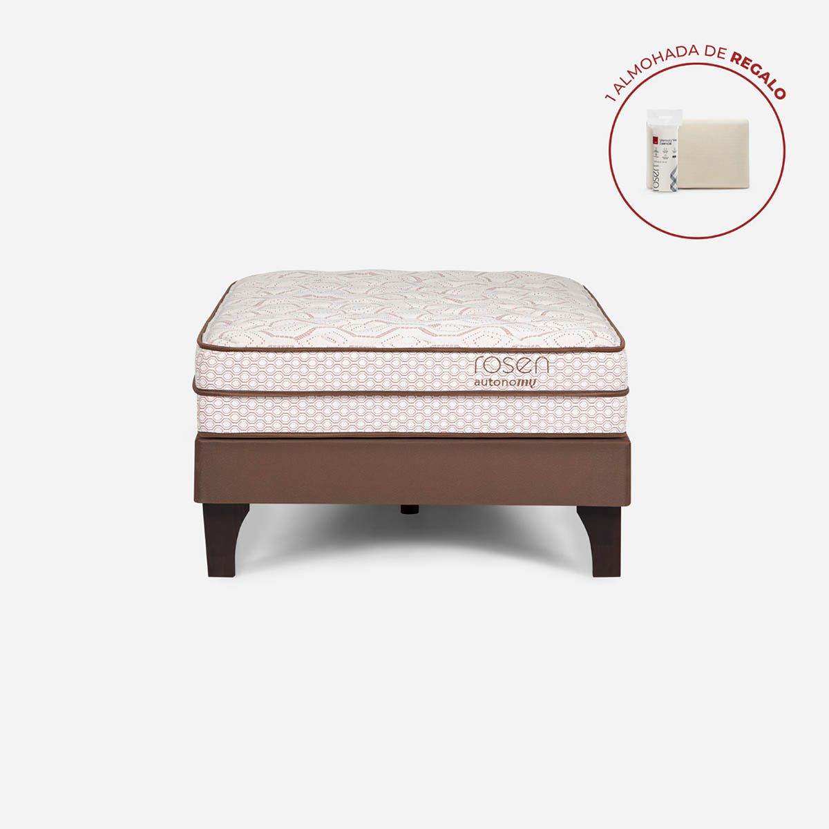 ROSEN - Cama Europea Autonomy Land 1.5 Plz + 1 Almohada Esencial