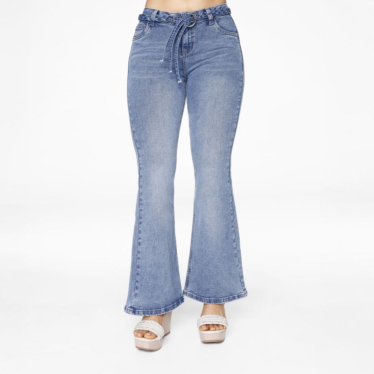 KANSAS - Jean Flare Tiro Medio Mujer Kansas