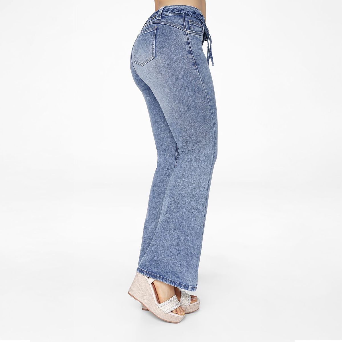 KANSAS - Jean Flare Tiro Medio Mujer Kansas