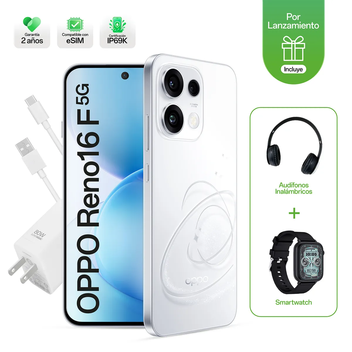 OPPO - RENO16 F 8+256GB BLANCO + SMAR